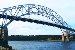 Photo of the Sagamore Bridge. Adapted from